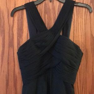 Navy wedding bridesmaid formal tea length dress